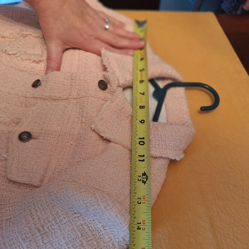 IRO Women's Button Front Pastel Pink Tweed Jacket XS